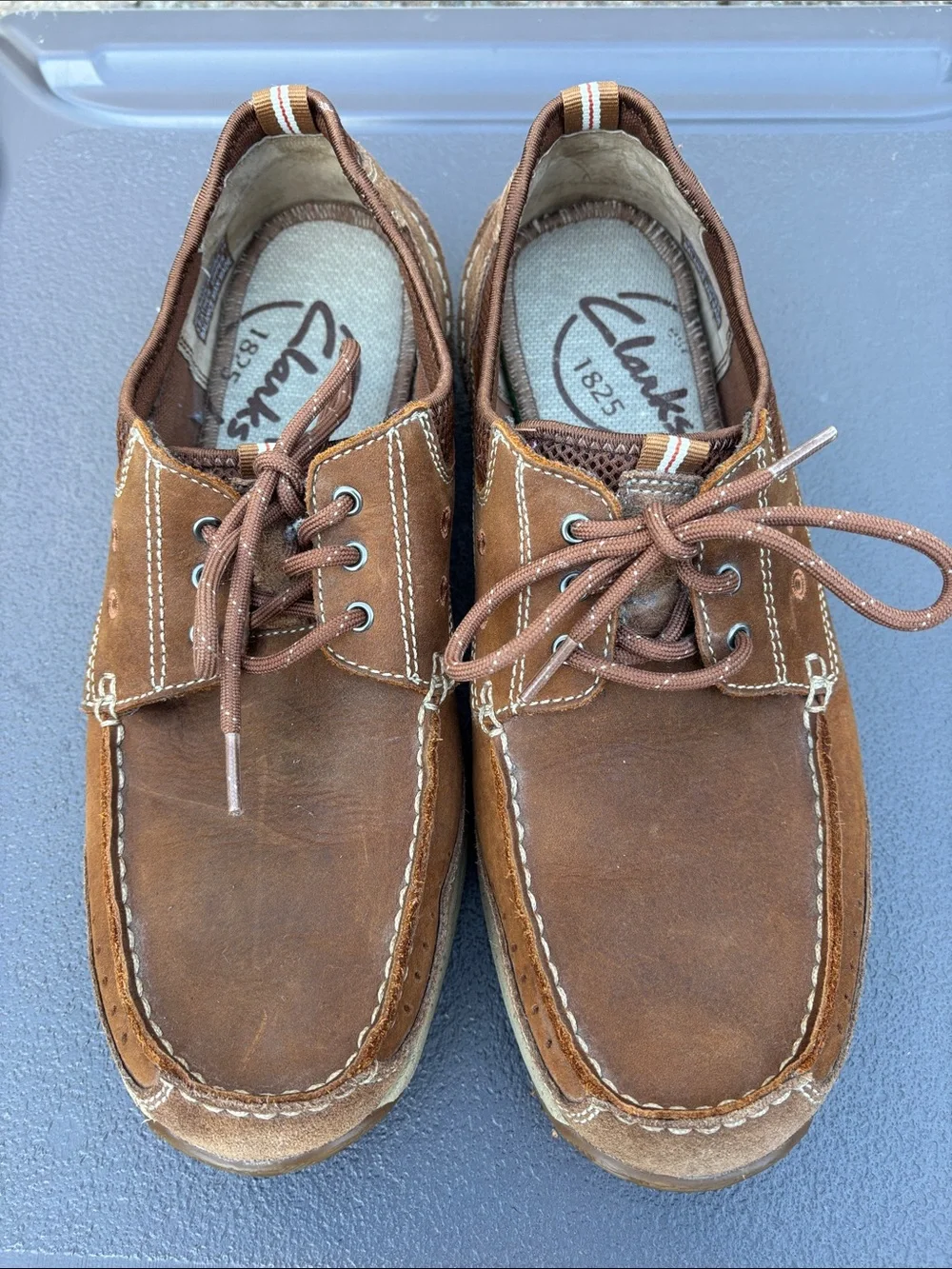 Men's Clarks Brown Casual Leather Lace-Up Shoes